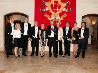 Grand Prior of Central Europe Martin Marschner von Helmreich in the middle of Central European members in Malta 2014